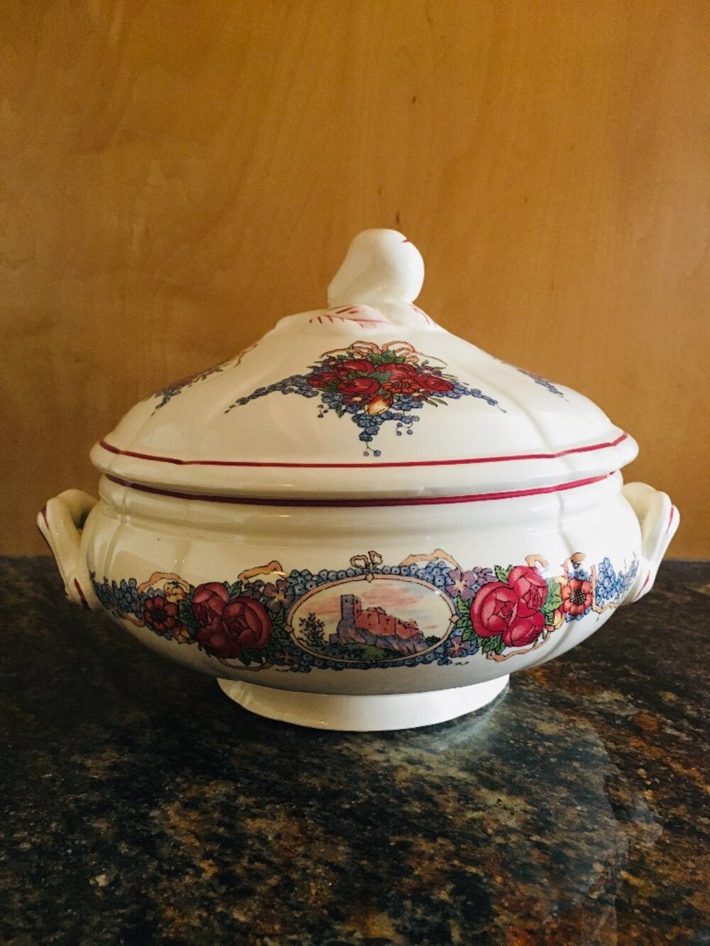Vintage Sarreguemines Obernai Henri Loux French Faience Ceramic Soup Tureen